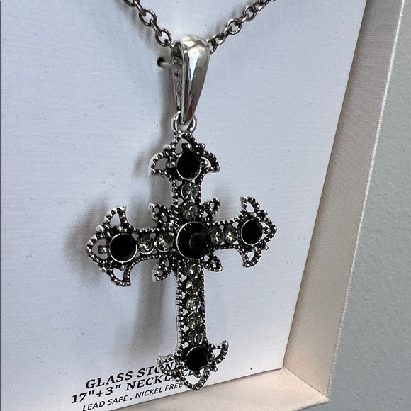 Piper K | Black & Silver Cross Necklace - Picture 9 of 9